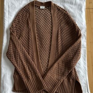 Abercrombie & Fitch Brown Open-Knit Cardigan